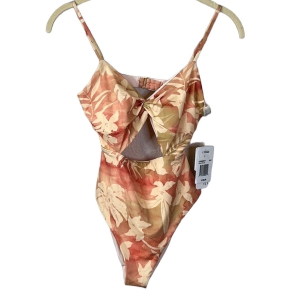L*SPACE Kyslee Floral Cutout One Piece Swimsuit Size 6